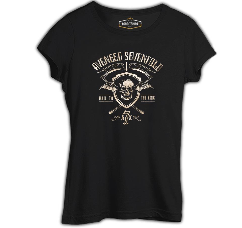 Avenged Sevenfold - Hail Logo Siyah Kadın Tshirt