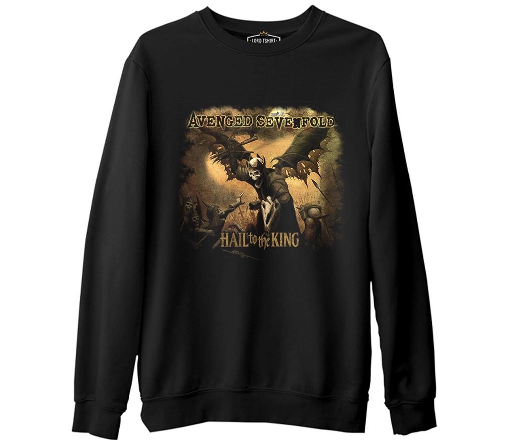 Avenged Sevenfold - Hail to the King  Siyah Erkek Kalın Sweatshirt