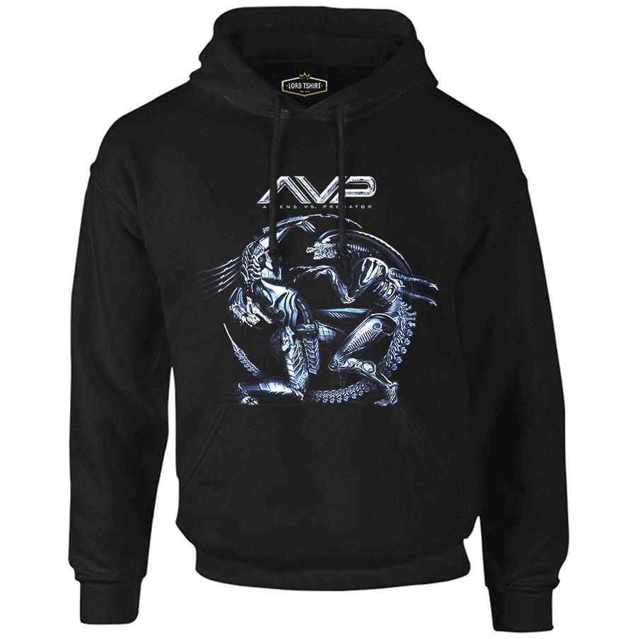 AVP - Alien vs. Predator Black Men's Zipperless Hoodie