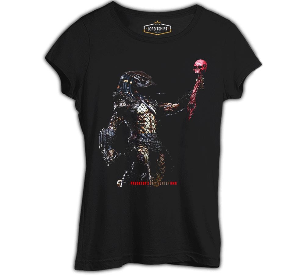 AVP - Predator City Hunter Siyah Kadın Tshirt