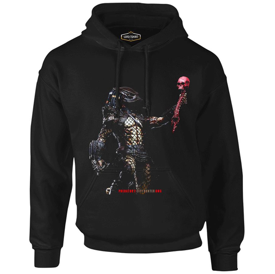 AVP - Predator City Hunter Siyah Erkek Fermuarsız Kapşonlu