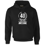 Awesome 40 Years Black Men's Zipperless Hoodie