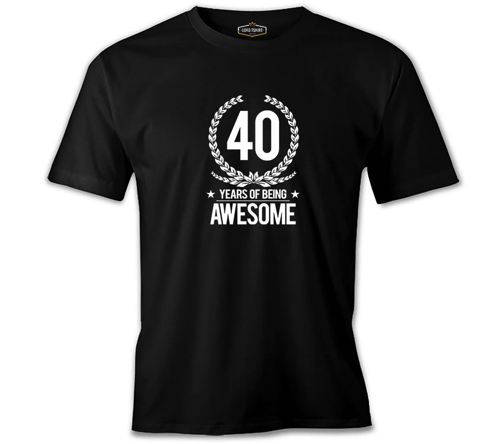 Awesome 40 Years Black Men's Tshirt