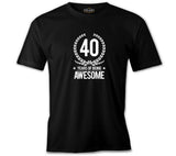 Awesome 40 Years Siyah Erkek Tshirt