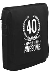 Awesome 40 Years Unisex Siyah Postacı Çanta