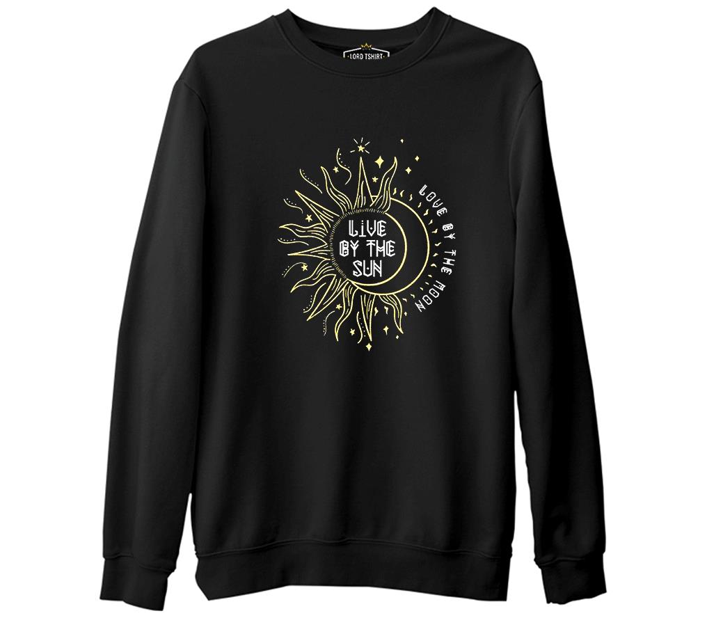 Ay Güneş - Live by the Sun  Siyah Erkek Kalın Sweatshirt