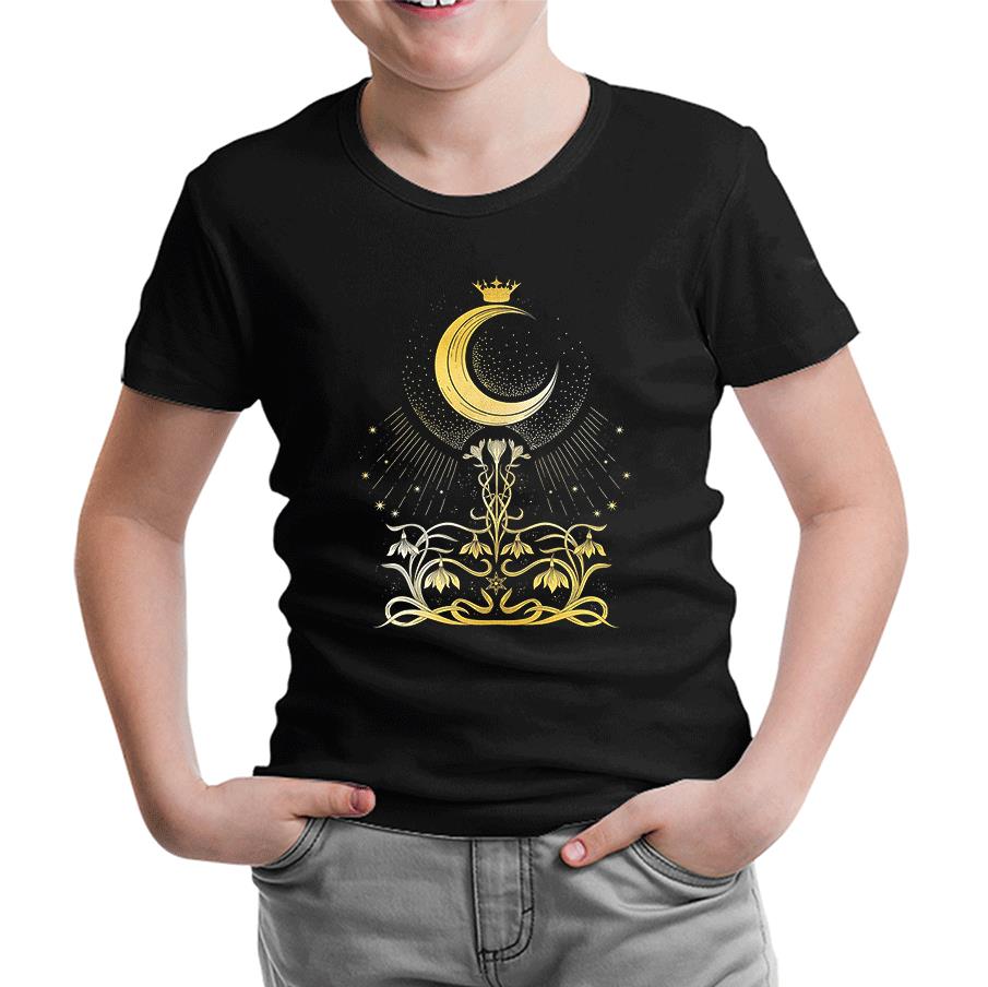 Ay - Kraliçe Siyah Çocuk Tshirt