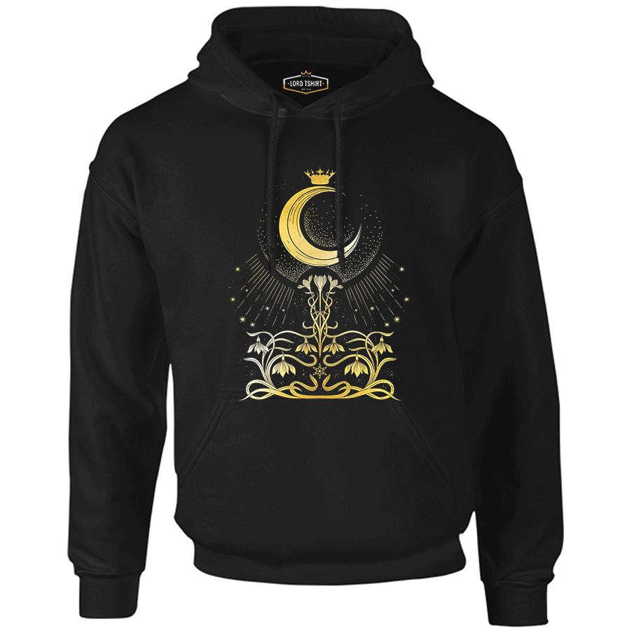 Moon - Queen Black Men's Zipperless Hoodie