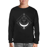 Moon Triangle Black Kids Sweatshirt