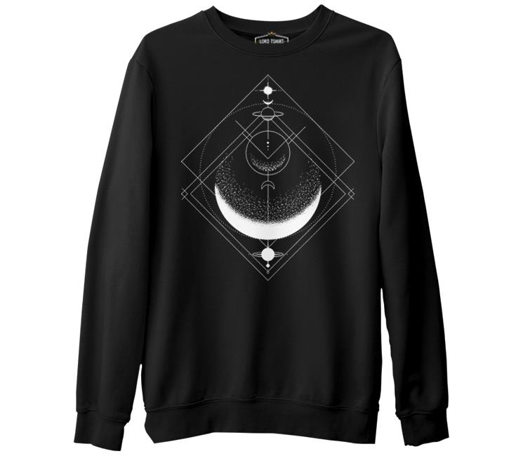 Moon Triangle Black Men's Thick Sweatshirt