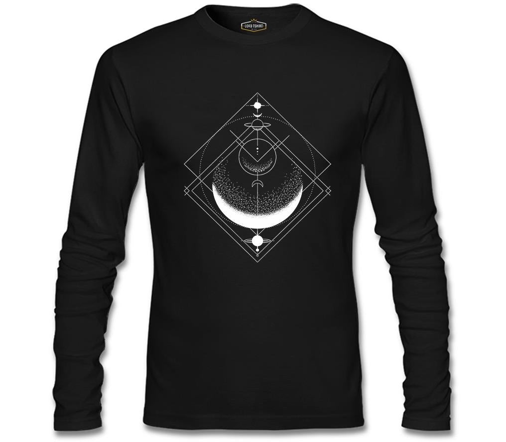 Ay Üçgeni Siyah Erkek Sweatshirt
