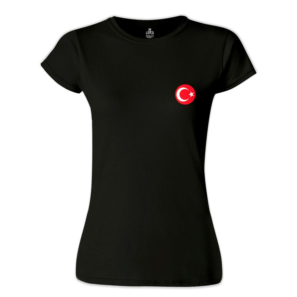 Crescent Star - Chest Logo 2 Black Women's Tshirt