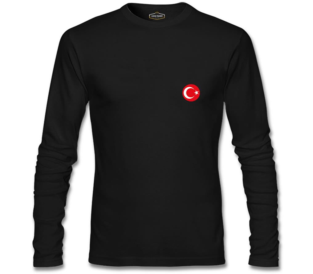 Crescent Star - Chest Logo 2 Black Men's Sweatshirt 