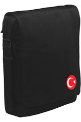 Ay Yıldız - Göğüs Logo II Unisex Siyah Postacı Çanta