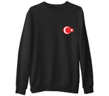 Crescent Star - Chest Logo Black Men's Thick Sweatshirt