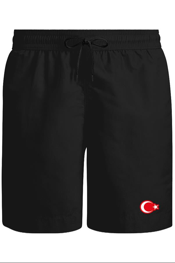Ay Yıldız - Göğüs Logo Unisex Siyah Şort