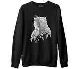 Ayı - Greyangles Siyah Erkek Kalın Sweatshirt