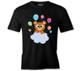 Baby Birthday Bear with Balloons Siyah Erkek Tshirt