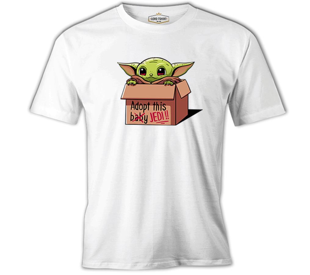 Baby Yoda - Adopt Beyaz Erkek Tshirt