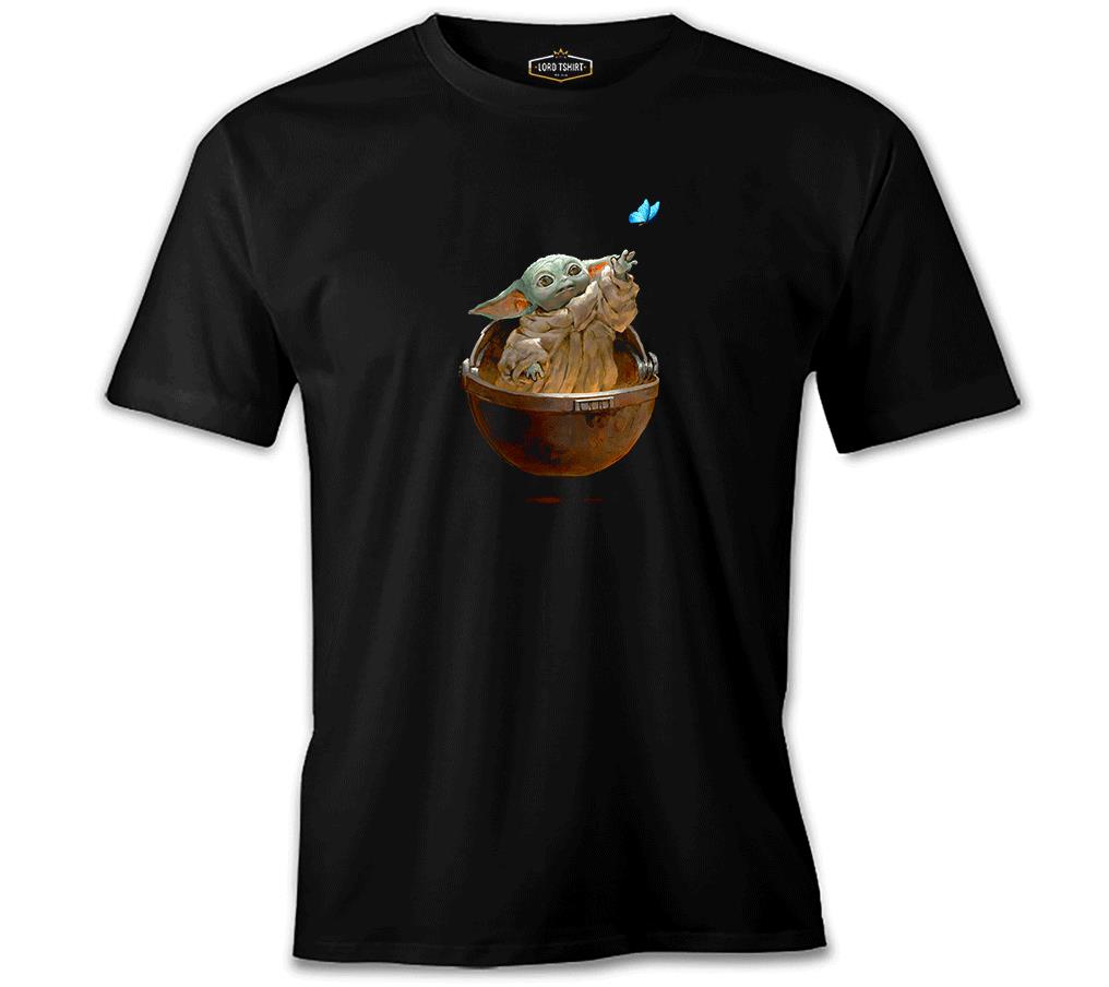 Baby Yoda - Kelebek Siyah Erkek Tshirt