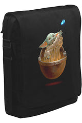 Baby Yoda - Butterfly Unisex Black Messenger Bag 