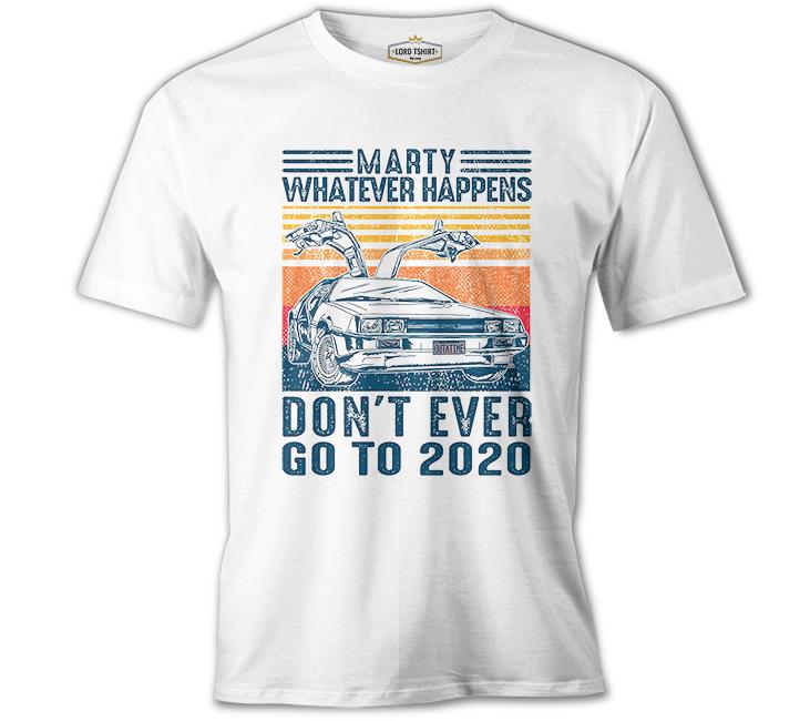 Back to the Future - Don't Go to 2020 Beyaz Erkek Tshirt