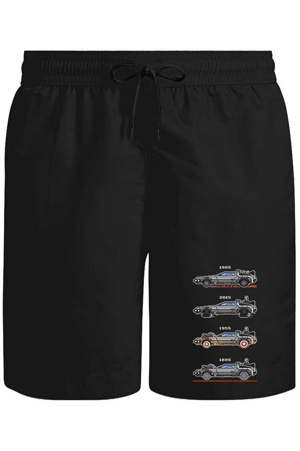Back to the Future - Kronoloji Unisex Siyah Şort