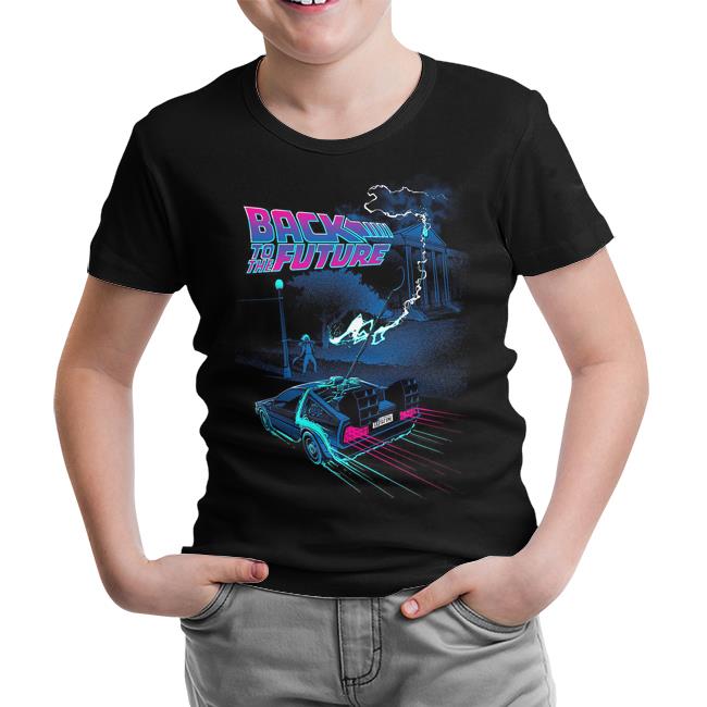 Back to the Future - Not That Time Black Kids Tshirt