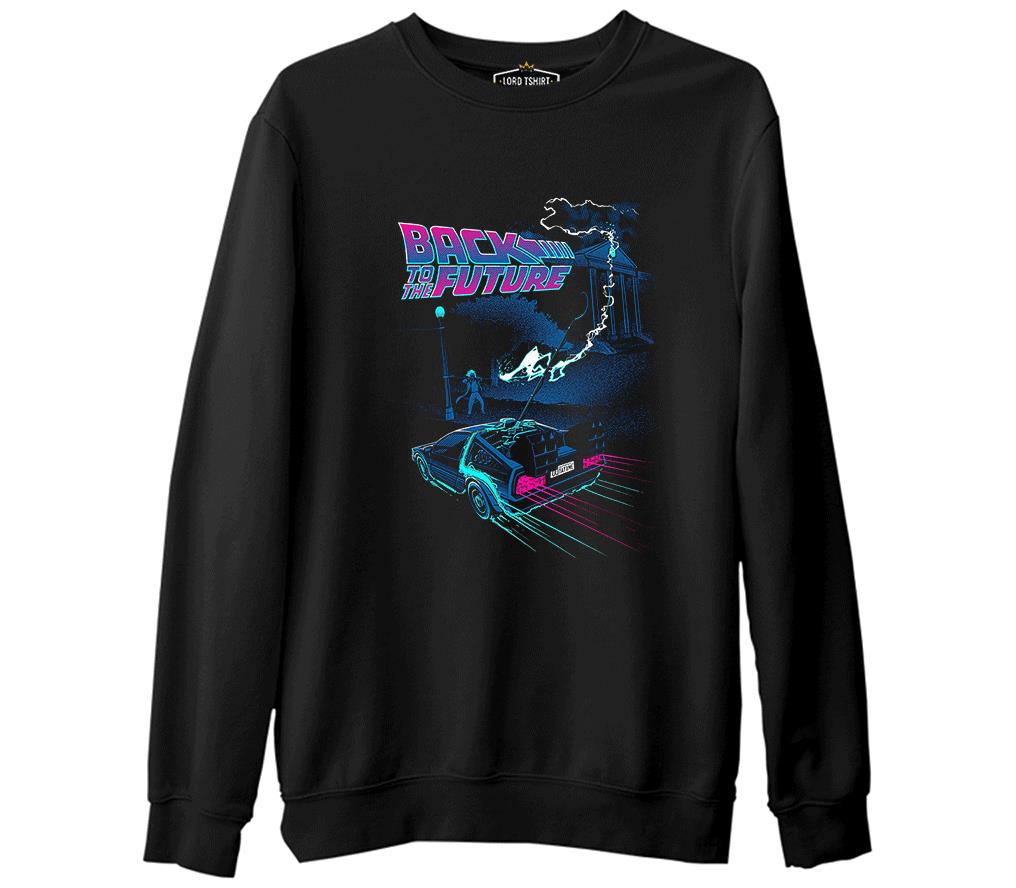 Back to the Future - Not That Time Siyah Erkek Kalın Sweatshirt