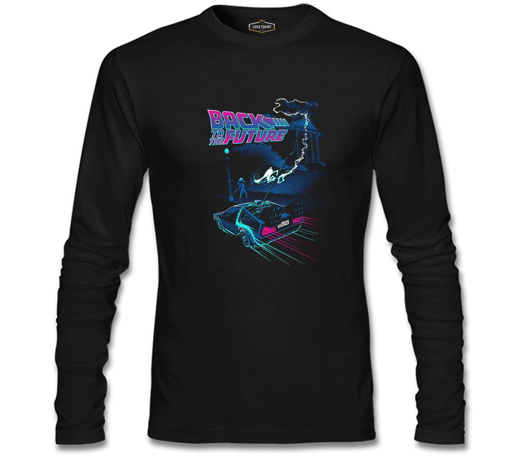 Back to the Future - Not That Time Siyah Erkek Sweatshirt