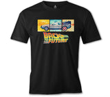 Back to the Future - Times Siyah Erkek Tshirt