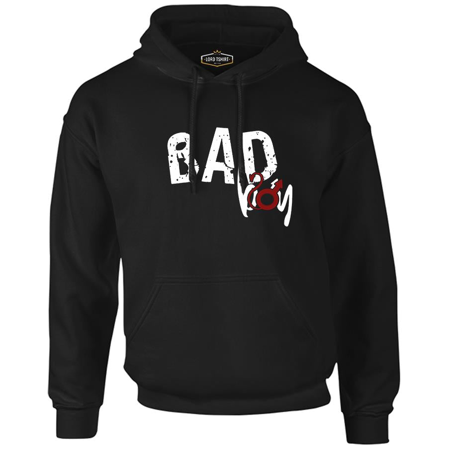 Bad Boy - Sin Siyah Erkek Fermuarsız Kapşonlu