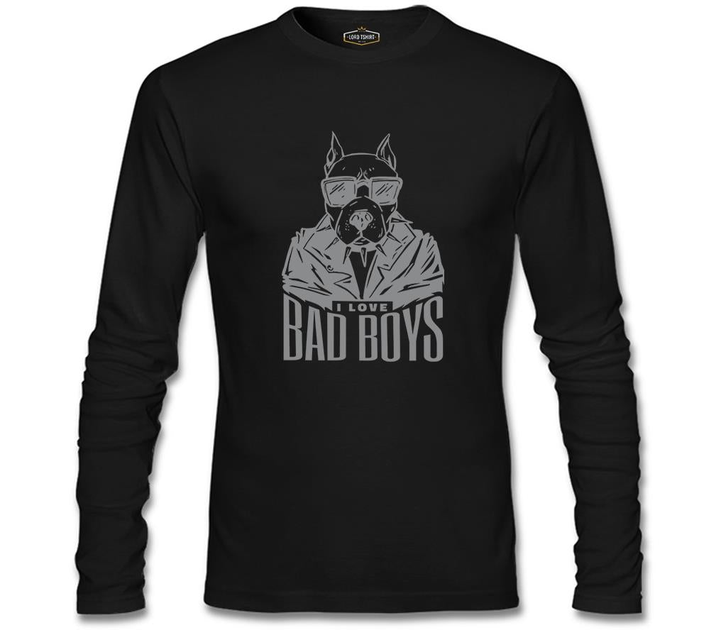 Bad Boys Pitbull Dog Siyah Erkek Sweatshirt