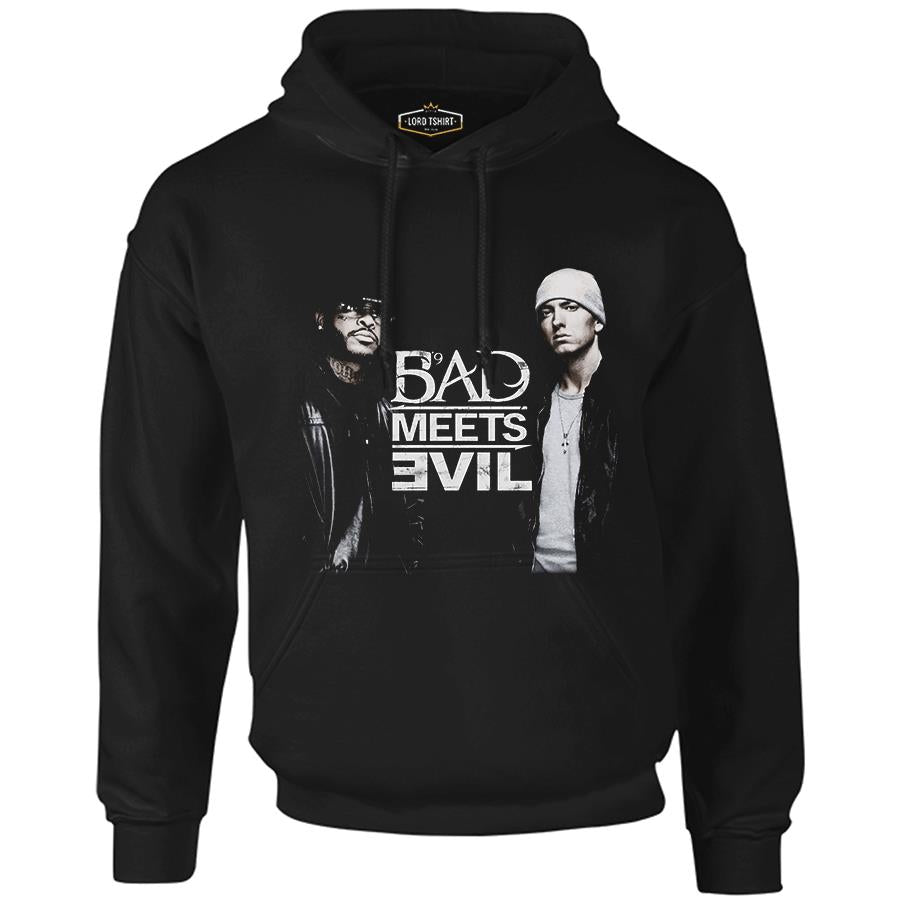Bad Meets Evil Siyah Erkek Fermuarsız Kapşonlu