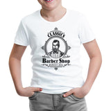 Barber Shop White Kids Tshirt