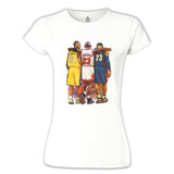 Basketball - Jordan & James & Bryant Beyaz Kadın Tshirt