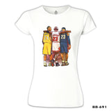 Basketball - Jordan &amp; James &amp; Bryant White Women's Tshirt