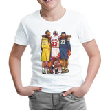 Basketball - Jordan &amp; James &amp; Bryant White Kids Tshirt