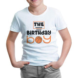 Basketball - Birthday Boy White Kids Tshirt