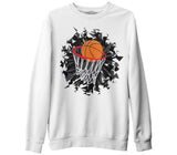 Basketball - Hoop White Men's Thick Sweatshirt