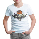 Basketball Star White Kids Tshirt