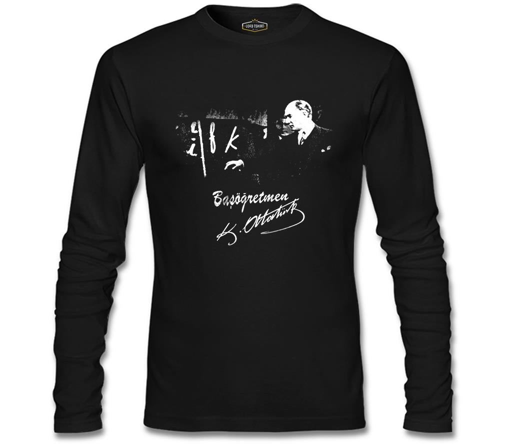 Başöğretmen Atatürk - Öğretmenler Günü Siyah Erkek Sweatshirt
