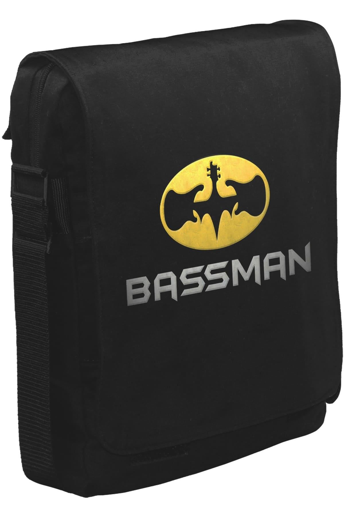 Bassman Unisex Siyah Postacı Çanta