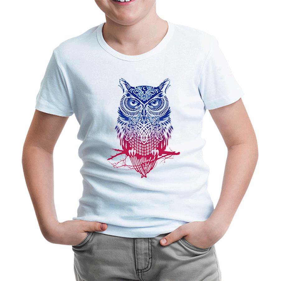 Baykuş Beyaz Çocuk Tshirt