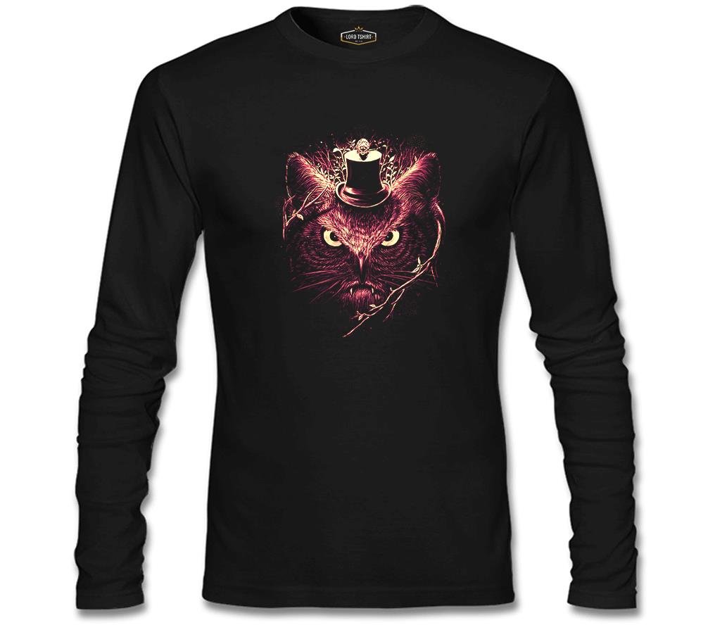 Baykuş Siyah Erkek Sweatshirt