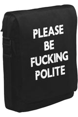 Be Polite Unisex Siyah Postacı Çanta