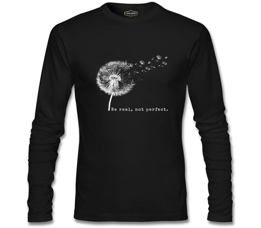 Be Real Not Perfect Dandellion Siyah Erkek Sweatshirt