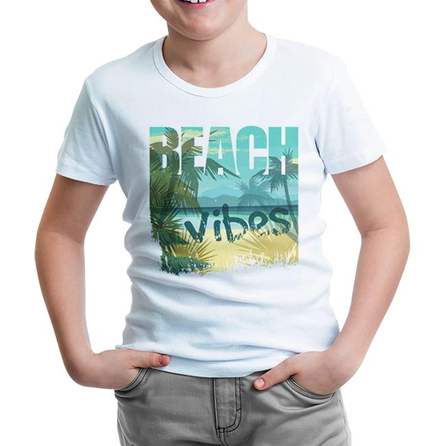 Beach Vibes - Yaz Beyaz Çocuk Tshirt