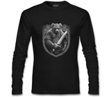 Bear Dressed as a Viking with a Sword Siyah Erkek Sweatshirt