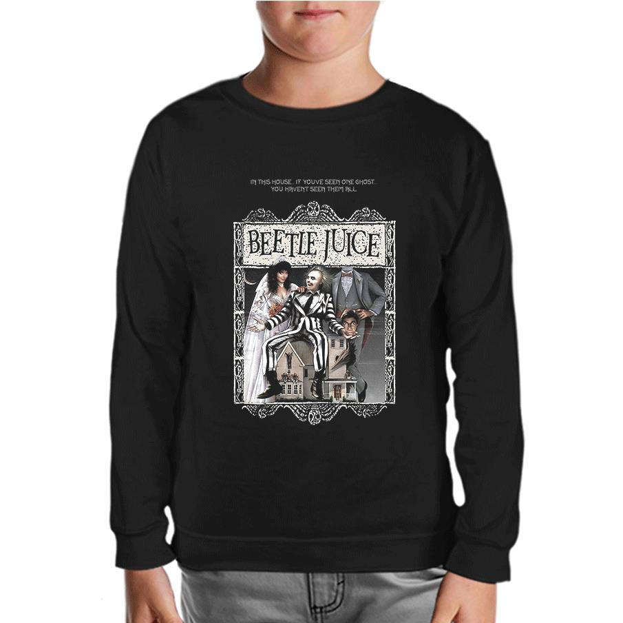 Beetle Juice Siyah Çocuk Sweatshirt